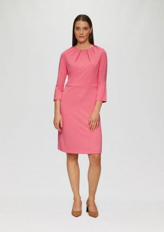 s.Oliver Kleid aus Interlockjersey mit Raff-Details - pink