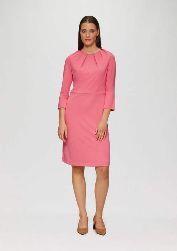 s.Oliver Kleid aus Interlockjersey mit Raff-Details - pink