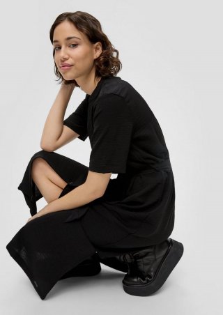 s.Oliver Midikleid mit Knopfleiste - schwarz