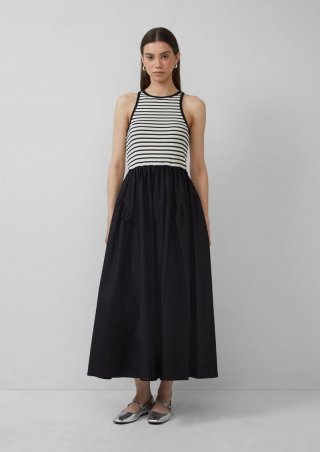 s.Oliver Tanktop-Kleid im Materialmix - schwarz