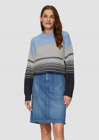 s.Oliver Gestreifter Strickpullover im Relaxed Fit - blau