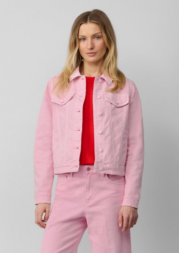 s.Oliver Elastische Jeansjacke mit seitlichen Eingrifftaschen - zartrosa