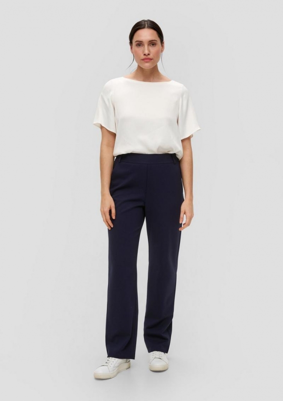 s.Oliver Straight Leg-Hose aus Viskosemix - navy