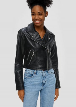s.Oliver Bikerjacke aus Lederimitat - schwarz
