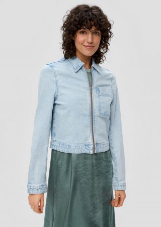 s.Oliver Jeansjacke mit Hemdkragen - hellblau