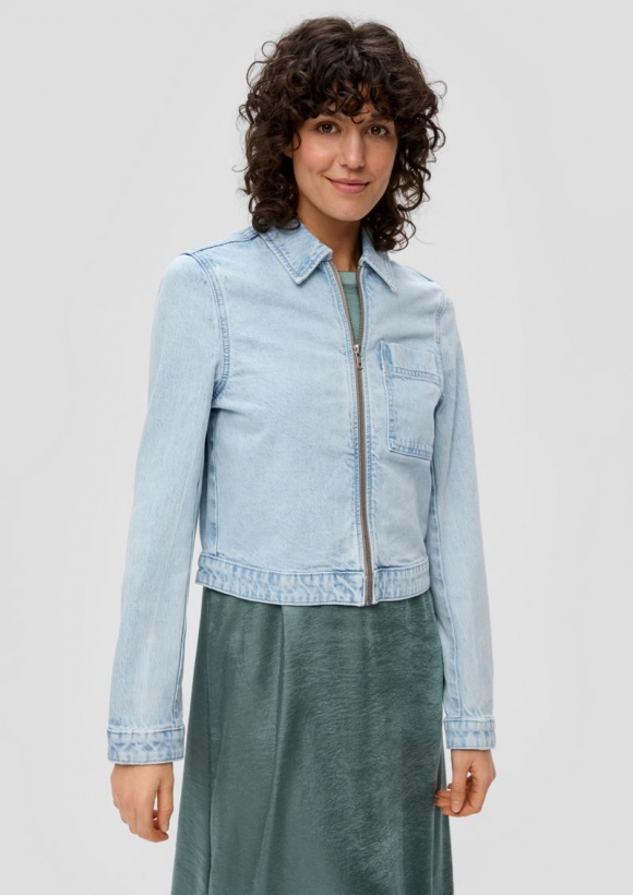 s.Oliver Jeansjacke mit Hemdkragen - hellblau