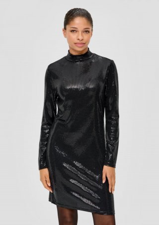 s.Oliver Jerseykleid mit Pailletten - schwarz