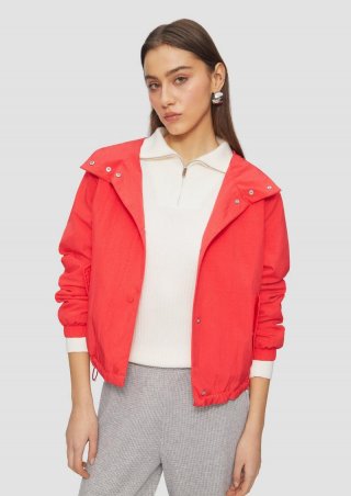 s.Oliver Nylon-Jacke mit Kapuze und verstellbarem Saum - chilirot