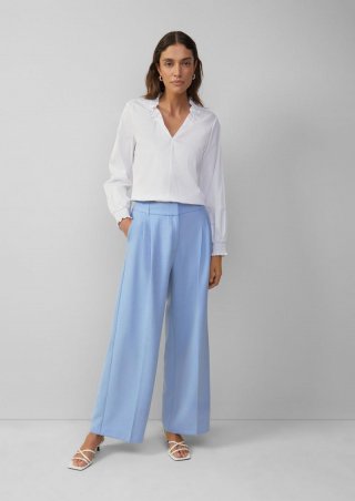 s.Oliver Hose mit Wide Leg und hohem Bund - himmelblau