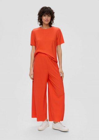 s.Oliver Regular: Plissierte Culottes aus Jersey - koralle