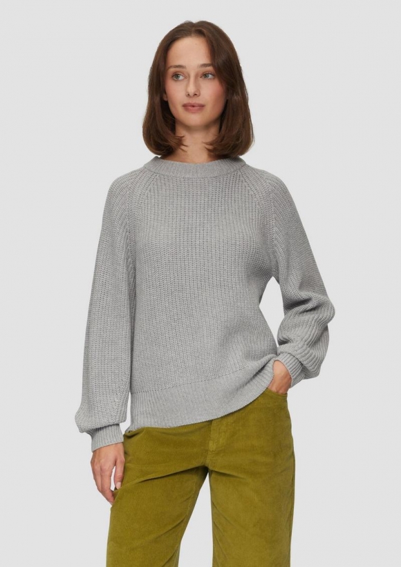 s.Oliver Strickpullover mit Raglanärmeln - grau meliert