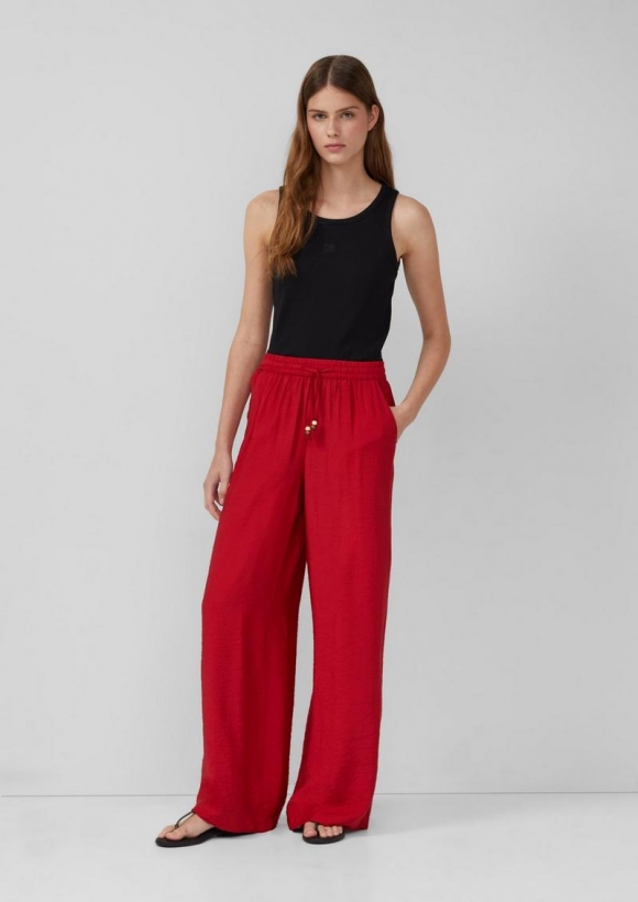 s.Oliver Wide-Leg-Hose im Relaxed Fit aus Viskosemix - mohnrot