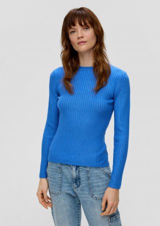s.Oliver Rippstrickpullover aus Viskosemix - royalblau