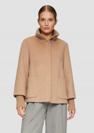 s.Oliver Jacke aus Wollmix mit Rippbündchen - sandstein