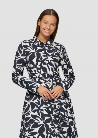 s.Oliver Midi-Kleid aus Viskose mit Eingrifftaschen - navy