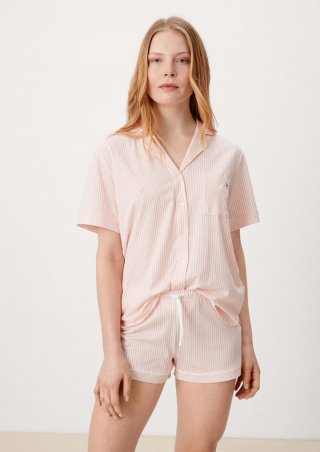 s.Oliver Pyjamashorts mit Streifenprint - pfirsich
