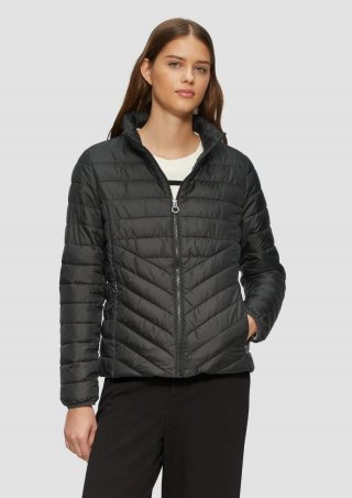 s.Oliver Leichte Steppjacke mit Stehkragen - schwarz