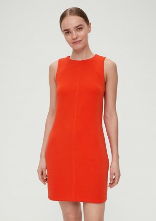 s.Oliver Scuba-Kleid aus Modalmix - dunkelorange