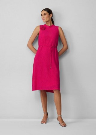 s.Oliver Ärmelloses Viskosekleid im Relaxed Fit mit abnehmbarer Brosche - pink