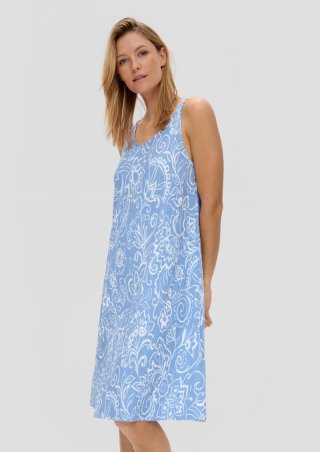 s.Oliver Plissiertes Jersey-Kleid im Relaxed Fit - himmelblau