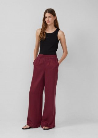 s.Oliver Twillhose mit Eingrifftaschen und Wide Leg - bordeaux