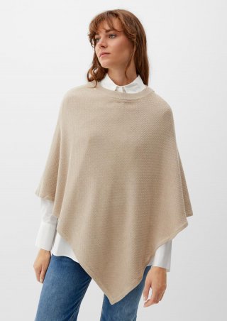 s.Oliver Poncho aus Baumwollmix - beige