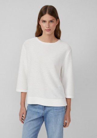 s.Oliver Leichtes Sweatshirt mit Struktur - ecru