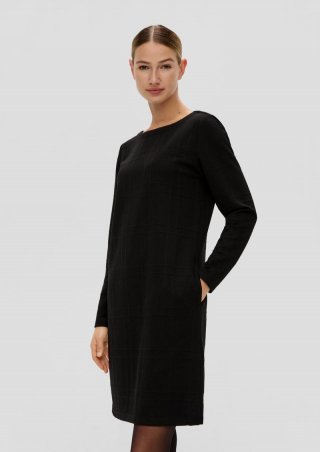 s.Oliver Jacquard-Kleid mit Viskose - schwarz