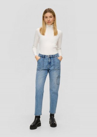 s.Oliver Ankle Jeans Slim Boyfriend / Relaxed Fit / Mid Rise / Straight Leg - blau
