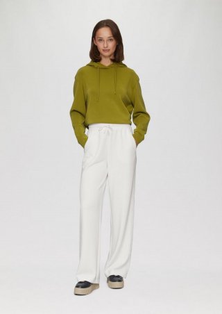 s.Oliver Scuba-Hose mit Wide-Leg und Logo-Detail an der Seitennaht - ecru
