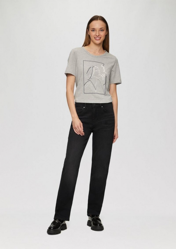 s.Oliver Jeans Karolin / Regular Fit / Mid Rise / Straight Leg - dunkelgrau