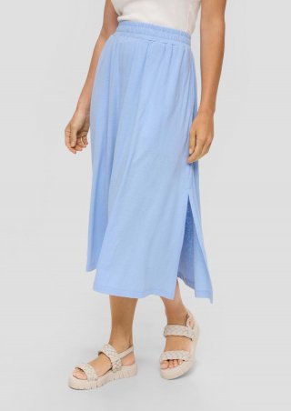 s.Oliver Midi-Rock in Melange-Optik aus Jersey im Relaxed Fit - himmelblau