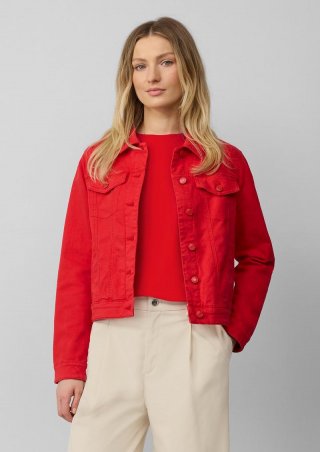 s.Oliver Elastische Jeansjacke mit seitlichen Eingrifftaschen - rot