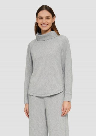 s.Oliver Sweatshirt aus Jersey mit weitem Rollkragen - graphit