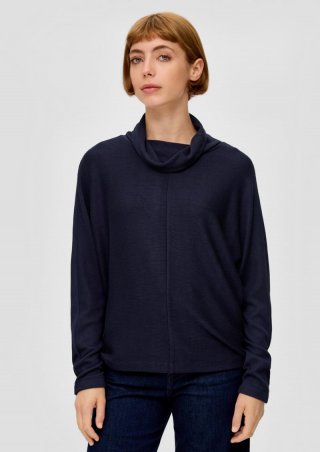 s.Oliver Sweatshirt mit Struktur - navy