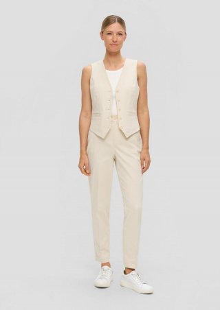 s.Oliver Cigarette: Pants mit Tapered Leg - beige