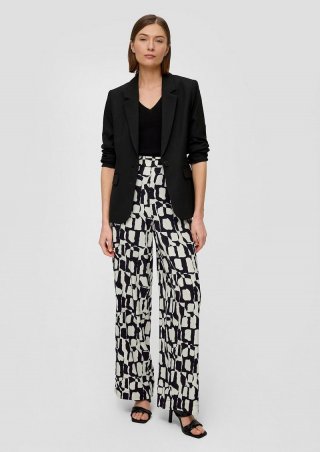 s.Oliver Regular: Hose mit Wide Leg - schwarz