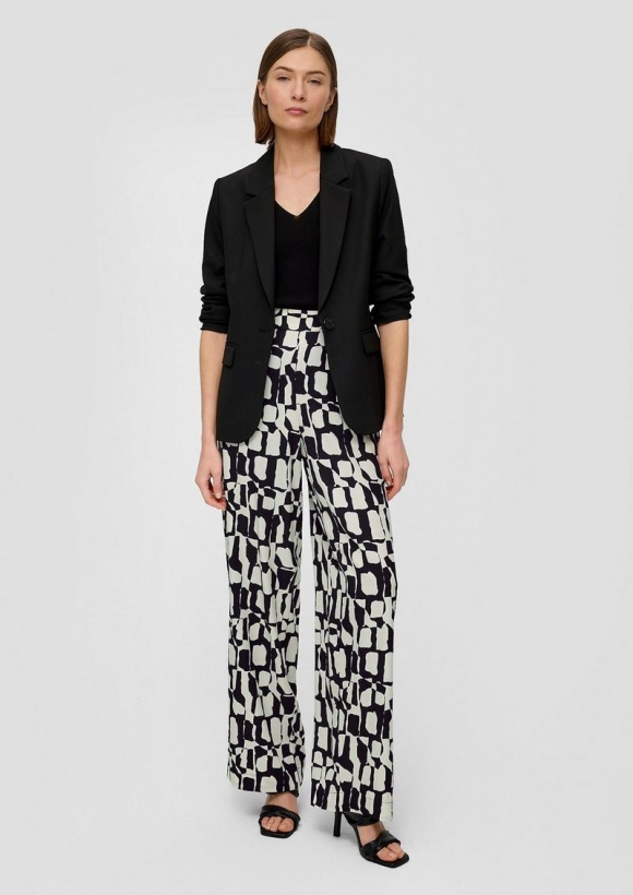 s.Oliver Regular: Hose mit Wide Leg - schwarz