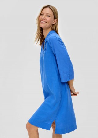 s.Oliver Relaxed Fit-Kleid aus Leinenmix - royalblau