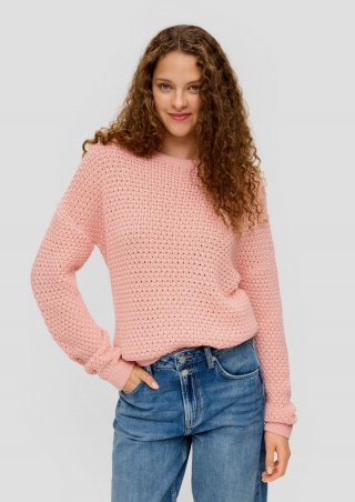 s.Oliver Pullover mit Strickmuster - pfirsich