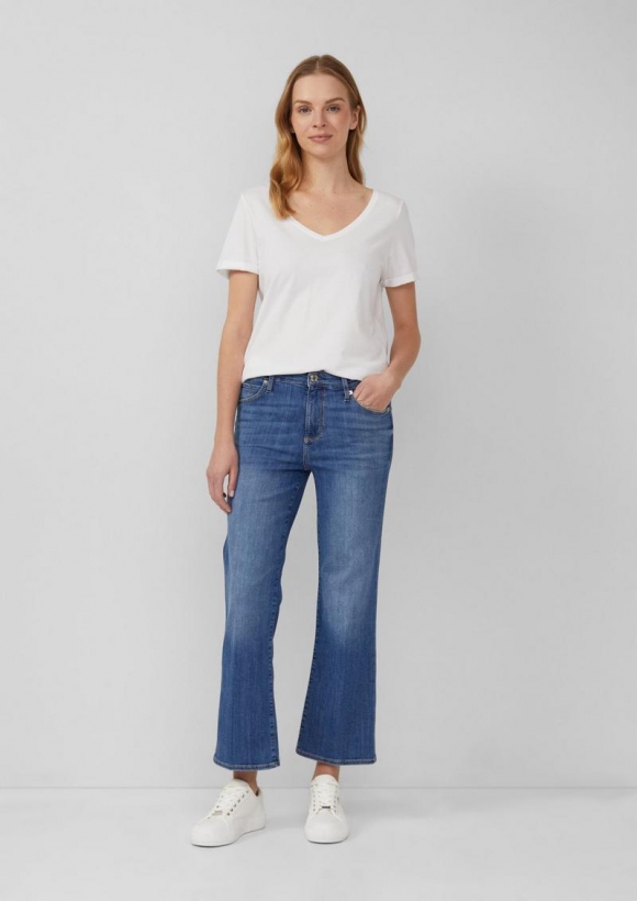 s.Oliver Cropped Jeans / Slim Fit / Mid Rise / Flared Leg - blau