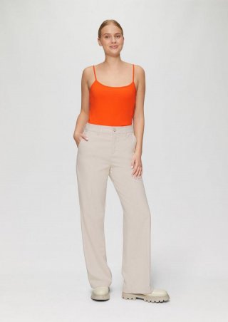 s.Oliver Stoffhose mit Wide Leg und Bügelfalten - beige