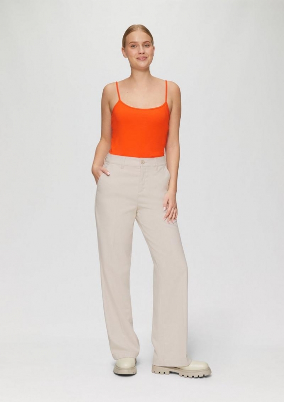 s.Oliver Stoffhose mit Wide Leg und Bügelfalten - beige