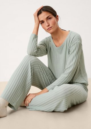 s.Oliver Loungehose mit Rippstruktur - olivgrün