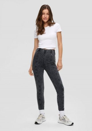 s.Oliver Super Skinny: Leggings mit High Rise Bund - schwarz