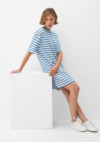 s.Oliver Sweatkleid mit Streifen - royalblau
