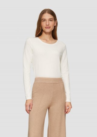 s.Oliver Strickhose mit Wide Leg aus Viskosemix - hellbraun