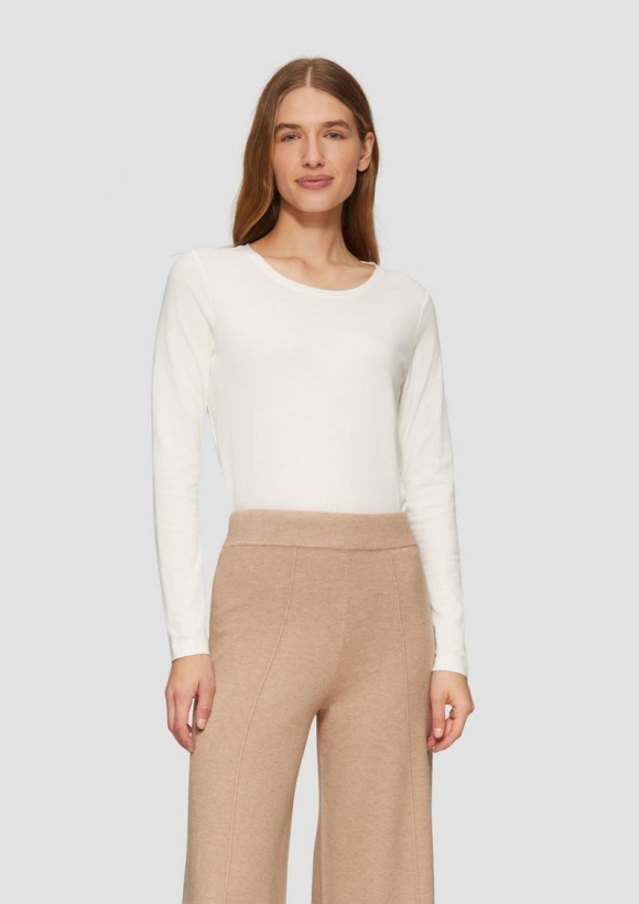 s.Oliver Strickhose mit Wide Leg aus Viskosemix - hellbraun