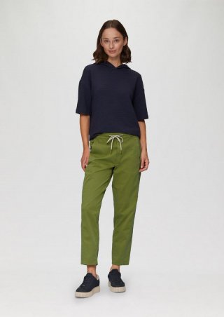 s.Oliver Relaxed: Jogg Pants aus Baumwollstretch - guacamole
