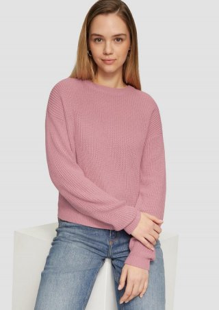 s.Oliver Verkürzter Pullover mit Raglanärmeln - rosa